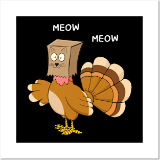 Meow Meow Funny Turkey Thanksgiving Shirt, Thanksgiving Shirt, Autumn Shirt, Family Thanksgiving Te, Thanksgiving Turkey Shirt, Fall Vibes Posters and Art